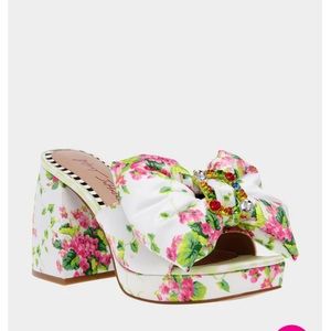 Betsey Johnson Possie White Heels